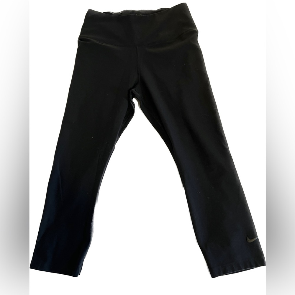 NIKE DRI-FIT SIZE L BLACK CROPPED LEGGINGS